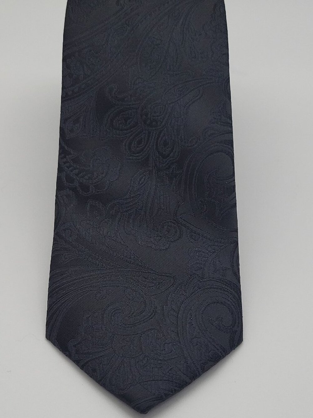 J.Ferrar Beautiful Jet Black Paisley Microfiber Polyester Men's Tie Designer